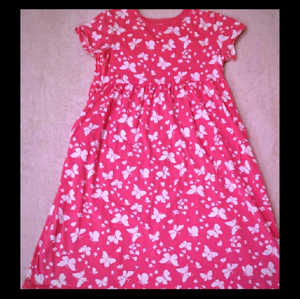 Pink & White Butterfly Dress